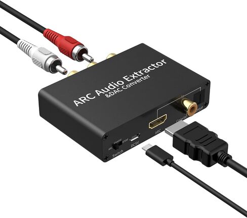 مستخرج صوت HDMI ARC، محول صوت DAC 192 كيلو هرتز، مع مخرج مقبس سماعة رأس 3.5 مم، لواجهة HDMI/ARC لتحويل إشارة الصوت الرقمية المحورية البصرية أو SPDIF in Saudi Arabia