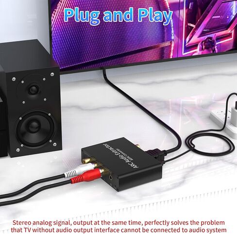 مستخرج صوت HDMI ARC، محول صوت DAC 192 كيلو هرتز، مع مخرج مقبس سماعة رأس 3.5 مم، لواجهة HDMI/ARC لتحويل إشارة الصوت الرقمية المحورية البصرية أو SPDIF in Saudi Arabia