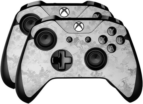 Glossy Glitter Skin Compatible with Microsoft Xbox One Controller (2 Pack) - Viper Snow - Premium 3M Vinyl Protective Wrap Decal Cover - Easy to Apply | Crafted in The USA by MightySkins in Saudi Arabia