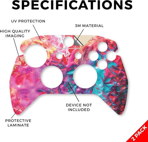Glossy Glitter Skin Compatible with Microsoft Xbox One Controller (2 Pack) - Viper Snow - Premium 3M Vinyl Protective Wrap Decal Cover - Easy to Apply | Crafted in The USA by MightySkins in Saudi Arabia