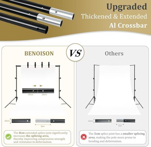 Backdrop Stand - 10 × 7 قدم (WXH) استوديو صور قابلة للتعديل مع مجموعة دعم مع 4 أشرطة عابرة ، 8 مقاطع ، 2 أكواب مائية وحقيبة للحفلات والأحداث الزخرفية والزفاف والتصوير الفوتوغرافي in Kuwait