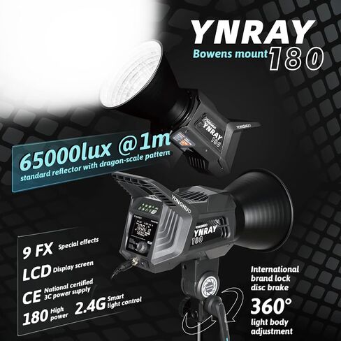 Yongnuo YNLUX100 LED Video Light, with 19V5.26A AC Adapter, Continuous LED Lighting 3200-5600K Bi Color, CRI95+, 12188Lux@1M, 2.4G Wireless Remote Control for Portrait, Outdoor Shooing, YouTube in Saudi Arabia