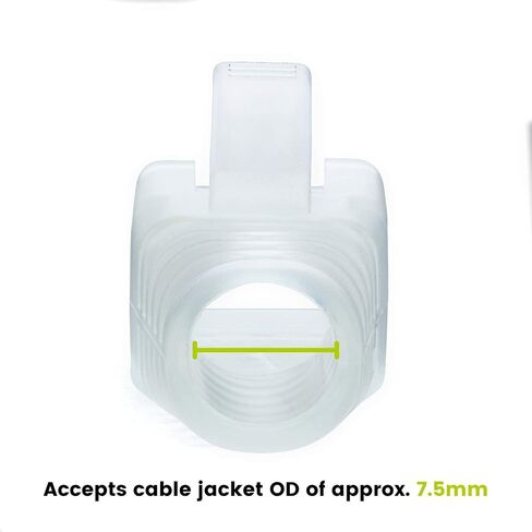 حذاء تخفيف الضغط من trueCABLE RJ45، غطاء قابس PVC سهل الارتداء مقاس 8.0 مم، شفاف، 100 قطعة in Kuwait