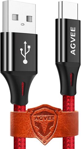 Agvee 2 Pack 15ft Cable USB-C ، Type-C Type-C Long Cord Cord Fast Android Charger Fast Android ، نصيحة نهاية USBC سلسة لـ Samsung S10e S9 S8 A10e ، Note 9 8 ، LG Stylo 4 5 ، Dark Gray in Kuwait