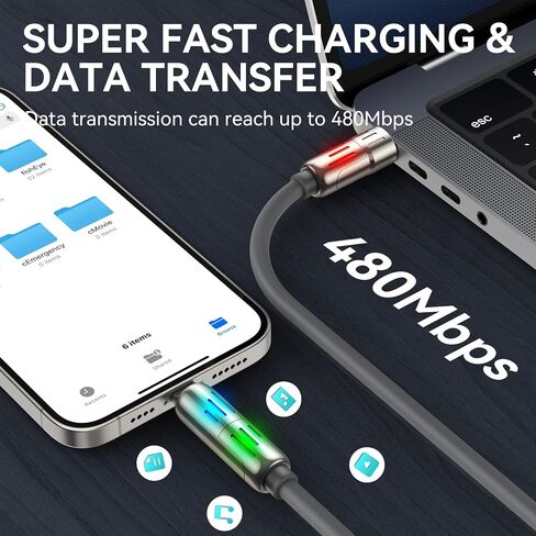 White Cat 4 in 1 Charging Cable,240W Chubby USB C Cable with Breathing Light, USB A/C to C/L Multi Charging Cable Fast Charging for iPhone,Pro Max MacBook, iPad Pro Air, SamSungS24, 4FT 2PC in Saudi Arabia
