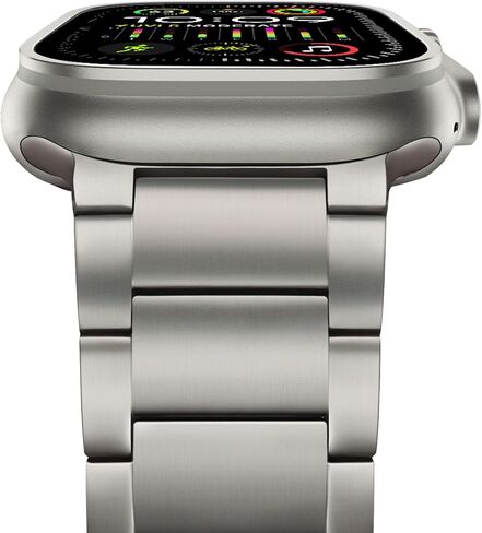 Hitzee Premium Titanium Band متوافق مع Apple Watch Band 49mm 46mm 45mm 44mm 42mm ، فرقة التيتانيوم مريحة للرجال لـ Apple Watch Ultra 2/Ultra 49mm Series 10 9 8 7 SE 6 5 4 3 2 1 ، Titanium in Kuwait
