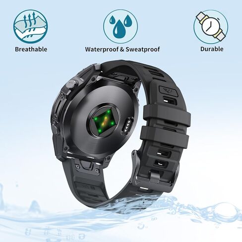 26mm QuickFit Silicone Watch Band for Garmin Fenix 8 51mm/7X Pro/6X/5X Plus/Tactix Delta/Epix Pro 51mm - Durable Replacement Strap Compatible with Fenix 3/5X/6X Pro/7X Pro Smartwatches in Saudi Arabia