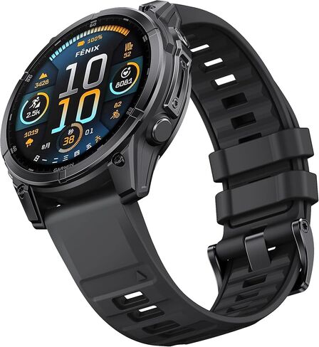 26mm QuickFit Silicone Watch Band for Garmin Fenix 8 51mm/7X Pro/6X/5X Plus/Tactix Delta/Epix Pro 51mm - Durable Replacement Strap Compatible with Fenix 3/5X/6X Pro/7X Pro Smartwatches in Saudi Arabia