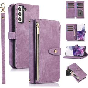 Compatible with Samsung Galaxy S20 FE Gaxaly S 20 FE 5G UW 6.5 inch Wallet Case 9 Card Slots Retro Leather Stand Flip Phone Cover for Glaxay S20FE5G S20FE 20S Fan Edition 4G G5 Women Men Black