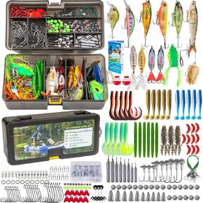 THKFISH Fishing Lures Kit, Bass Fishing Gear Kit for Freshwater Tackle Box with Tackle Included Topwater Baits, Swimbaits, Frog, Fsihing Bait Accessories Gift for Men
