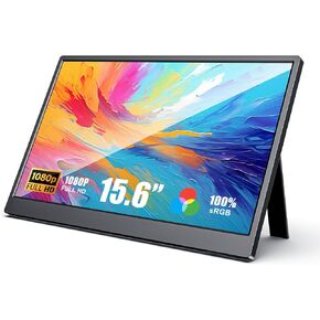 15.6-inch Portable Laptop Monitor, FHD 1920 * 1080 Resolution, Equipped with USB Type-C and HDMI interfaces, Supports HDR, with Smart Cover, Built-in Speakers (Size & Style, Size & Style)