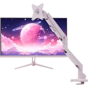 Pixio PX275 Wave Pink 27 inch 100Hz Refresh Rate QHD 1440p Resolution IPS Panel 1ms MPRT Response Time Gaming Monitor and PS1S Wave Pink Single Monitor Arm - Fits up to 32 inches and 19.8lbs