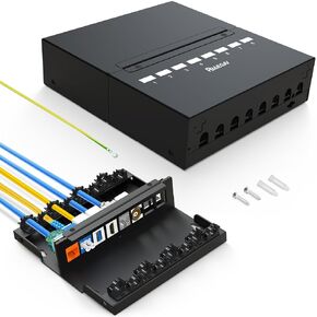 Patch Panel 4 Port Blank Network Patch Panel UTP/STP No Rust and Durable (1U 4 Port Blank Patch Panel)
