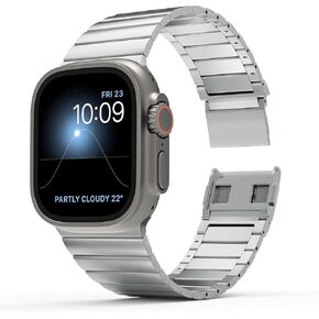 LULULOOK Titanium Band for Apple Watch Ultra 2/Ultra 49mm, Adjustable Magnetic Clasp Titanium Metal Straps, Men’s Smartwatch Band for Ultra 2/Ultra with DLC Scratch Resistant Coating