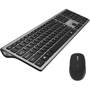Wireless Keyboard and Mouse Combo, 2.4G,Ergonomic,6 Shortcut Keys and Ambidextrous,Battery-Operated for PC Laptop Windows Mac