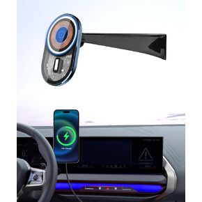 Wireless Charging car Phone Holder for 2025 BMW The X3 / 2024 2025 BMW 5-Series/i5 Accessories 14.9-inch Screen Fixed Clip,360° Rotation car Phone Mount Compatible with MagSafe