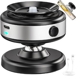 Electric Magnetic Suction Cup Phone Mount - Portable 360° Rotating Vacuum iPhone Magsafe Compatible Holder - Universal Multifunctional Rotatable Automatic Grip for Content Creator Mobile Car