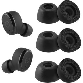 Replacement Foam Ear Tips for TOZO T12 / T10 / T6 Wireless Earbuds, Ultimate Comfort, 3 Pairs (S/M/L)