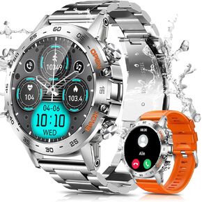 Military Smart Watches for Men(Answer/Make Call), Tactical Smartwatch for Android iOS, 400mAh Battery/Sports Tracking/Health/Sleep Monitoring