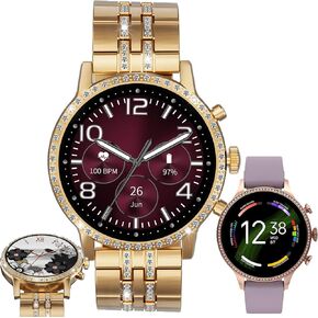 Zpimy 1.32 '' Amoled Smart Watch للنساء ، الإجابة/إجراء المكالمات ، الاتصال اللاسلكي Smart Watch for Android و iPhone ، تعقب اللياقة البدنية ، مراقبة النوم ، السعرات الحرارية الخطوة ، 100+ أوضاع رياضية ، 2 حلقات (الذهب) in Kuwait