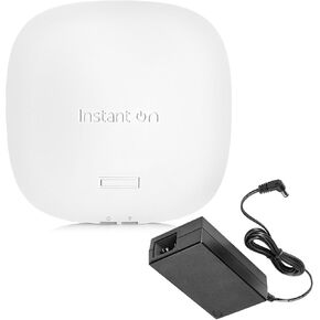HPE Networking Instant On AP25 Access Point (R9B27A) & 12V Power Adapter (R9M78A) Bundle - Fast, Secure Wireless Access Point with Dedicated Power Supply