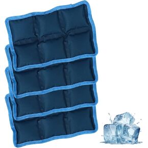 4pcs Reusable Lunch Box Ice Packs, Polyester Long Lasting Reusable Ice Packs Versatile Cooler Accessories for Adventuring Fishing Camping Climbing Outdoor Activities (Blue)