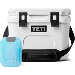 YETI Roadie 15 Hard Cooler with Small YETI Thin Ice, White
