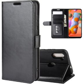Flip Case for Samsung A11 Wallet PU Leather Magnetic Protective Cellphone Case for Samsung Galaxy A11 A115M 2020 Folio Book Cover with Stand (Black)
