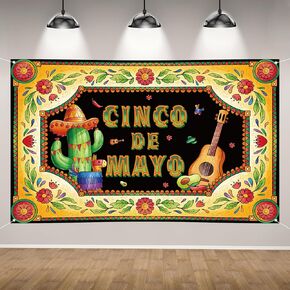 Cinco de Mayo Backdrop for Photography Mexican Banner Fiesta Party Form