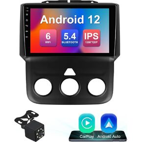 2+32G 9-inch Android 13 Car Stereo for Dodge RAM 2013-2018 IPS Touchscreen Screen Car Radio with Carplay & Android Auto Support Backup Camera GPS FM Navi BT SWC(Auto AC)
