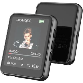 64GB MP3 Player with Bluetooth 5.3 Full Touch Screen Color Screen Mini MP3 Player, Portable Music Player Walkman with Speakers for Kids, FM Radio, Recording, Support up to 128GB TF Card