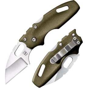 COLD STEEL Mini Tuff Lite 2" 4034SS Sheepsfoot Razor-Sharp Blade 3" Griv-Ex Handle Everyday Carry Pocket Folding Knife w/Tri-Ad Lock