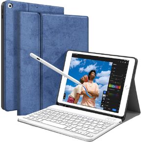 JUQITECH Keyboard Case with Stylus Pen for iPad 9th/8th/7th Generation 10.2 - Active Pencil with Palm Rejection, Wireless Bluetooth Magnetic Keyboard for iPad 10.2 Cover Case with Pencil Holder