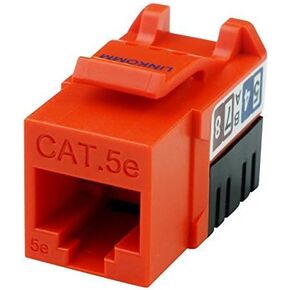 50-Pack RJ45 Cat5e Slim Profile UTP Unshielded Keystone Jack with Punch Down Palm Holder (White)