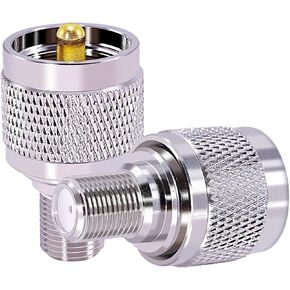 2PCS PL259 PL-259 to F Type Adapter UHF SO239 Male to F Female Coaxial Connector Antenna Adapter for TV Antenna Wireless LAN Devices Wi-Fi Radios