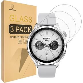 Mr.Shield Screen Protector متوافق مع Xiaomi Watch S4 [الزجاج المقسى] [3 حزم] [زجاج اليابان مع صلابة 9H]