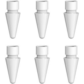 Replacement Stylus Tips for iPad Pencil, White, Pack of 6