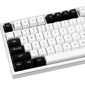 150 Keys Minimalist Black and White Keycaps Set, ABS Material CSA Profile Keycap Double Shot, Black on White Custom Keycaps for Cherry Mx ANSI Layout Mechanical Keyboard