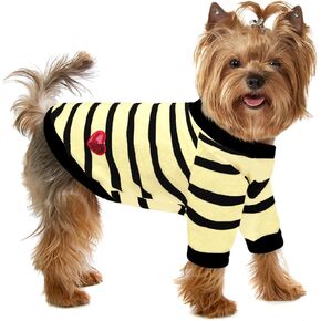Pet Dog Striped T-Shirt Dogs Cats Cotton Vest Spring Summer Pet Apparel Tee Shirt Suitable for Small and Medium Large Pets French Bulldog Bichon