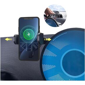 Persevere Car Magnet Phone Mount for Tesla Model 3/Y Car Phone Holder, Strong Magnet Power Retractable Robotic Arm Car Phone Holder, Suitable for All Smartphone Models with 2 Pcs Magnetic Rings