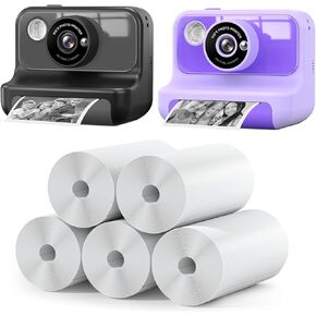 Kids Camera Instant Print, Christmas Birthday Gifts Toys for 3-10 Year Old Boys Girls, 1080P & 20MP Toddler Digital Camera with 3 Rolls Paper & 32GB Card
