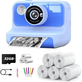 Kids Camera Instant Print, 2.4 Inch Screen Instant Cameras for Kids, Christmas Birthday Gifts Toys Camera for Toddler Girls Boys Age 3-12