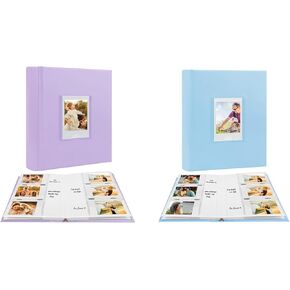 2Packs Photo Album for Fujifilm Instax Mini Camera, Polaroid Camera, Instax Photo Album with Memo Areas, 180 Pockets 2x3 Photo Album with Writing Space for Instax Mini 12 11 40 9 7+ Evo Liplay Camera