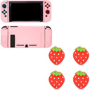 Switch Protective Case with Cute Joystick Covers 4pcs