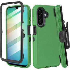 Compatible for Samsung Galaxy A26 5G, Built in Screen Protector, Belt Clip Holster Heavy Duty Defender Case Dustproof Shockproof Protection (Deer)