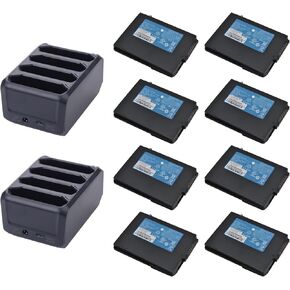 2Pcs 4-Slot Battery Charging Cradle Kit with 8-Pack BT-000318 Battery Replacement for Zebra Symbol TC77 TC70 TC70X TC72 TC75 TC55 Barcode Scanner SAC-TC7X-4BTYC1 TC7X Charger Station with Type-C Cable