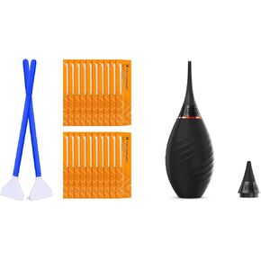 K&F Concept 24mm Full Frame Sensor Cleaning Swab*20+Long Nozzle/Short Nozzle Air Blower Compatible with Nikon Sony Canon DSLR Camera Sensor
