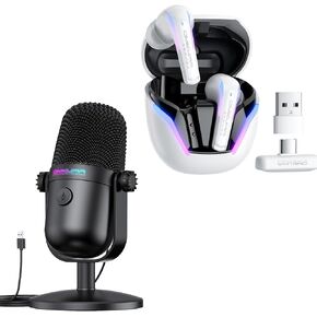 Gaming Microphone M830 and T27 2.4GHz Wireless Gaming Earbuds