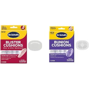 Dr. Scholl's Blister Cushions Seal & Heal Bandage with Hydrogel Technology, 8 ct // Immediate & All-Day Pain Relief, Thin, Flexible & Nearly Invisible, Moisture-Infused