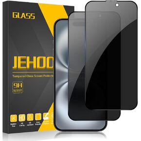 [2 Pack] Privacy Screen Protector Compatible with iPhone 16 Pro Max, 9H Tempered Glass Anti Spy Screen Protector with Easy Installation Frame, Anti Scratch, Bubble Free, Case Friendly
